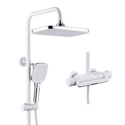 3-Wege-Thermostat-Brausemischer-Set mit Wanneneinlauf